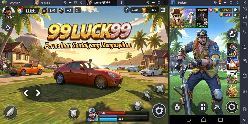 Screenshot gameplay <strong>99LUCK99</strong> menampilkan aksi seru dan karakter yang menggemaskan.