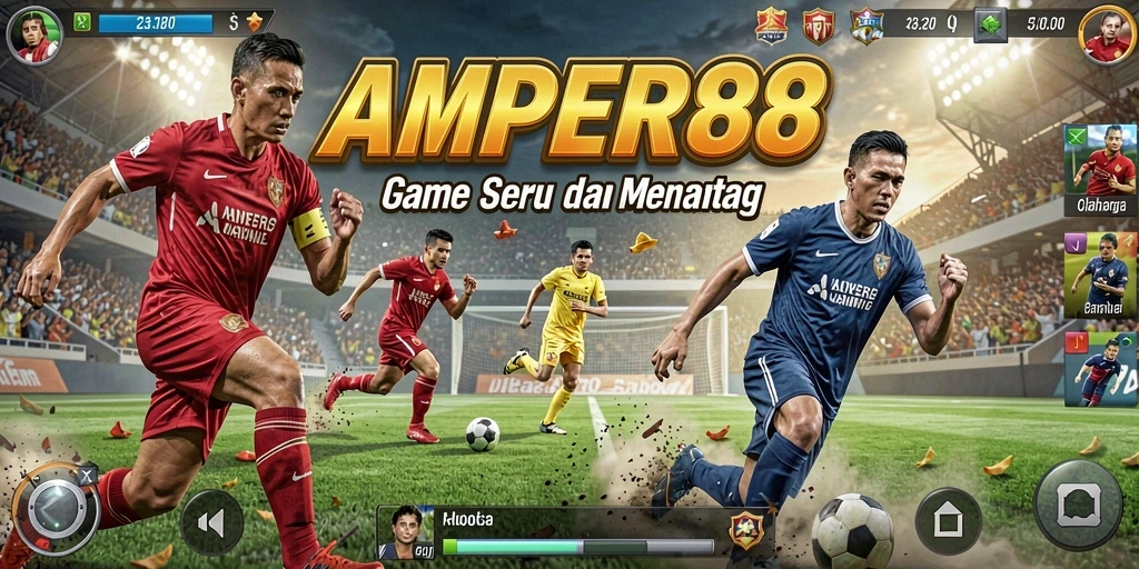 Screenshot utama AMPER88 menunjukkan aksi seru dalam permainan olahraga.