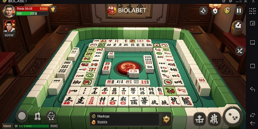Tampilan antarmuka permainan Mahjong yang menarik di BIOLABET.