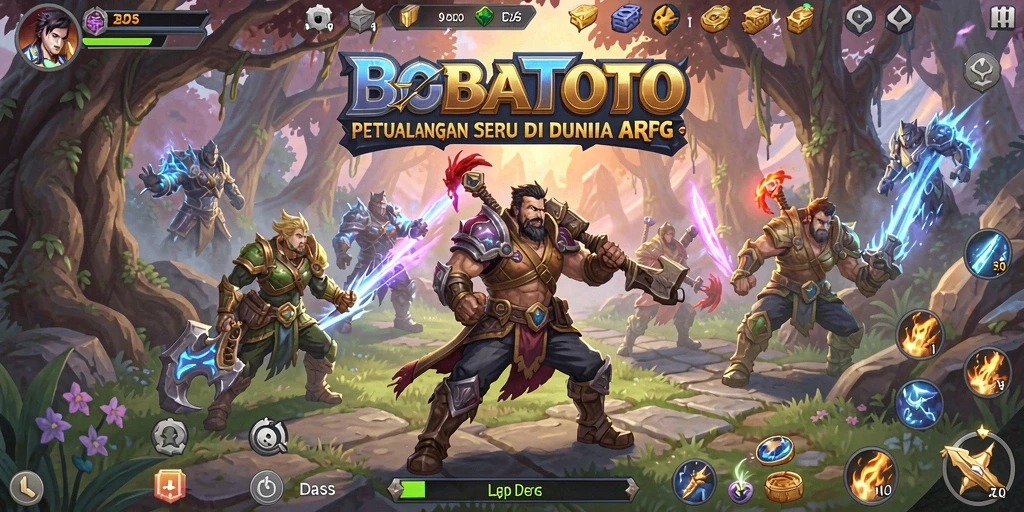 Tampilan dinamis dari pertempuran seru BOBATOTO dalam gameplay ARPG.