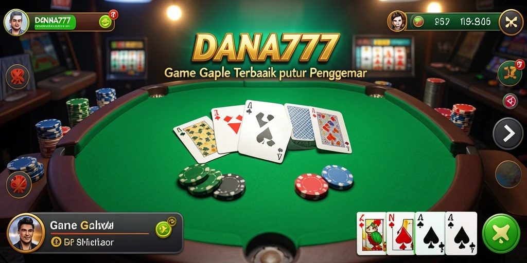 Screenshot gameplay DANA777 yang menunjukkan suasana seru bermain Gaple.