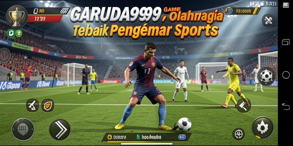 Tangkapan layar gameplay GARUDA999 menampilkan aksi seru pertandingan olahraga.