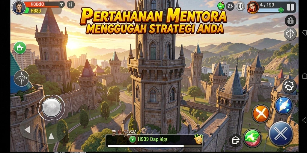Tangkapan layar gameplay H89 menunjukkan aksi menara pertahanan yang epik.