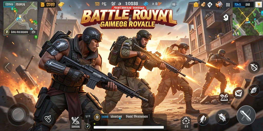 Screenshot dari gameplay mendebarkan IDR89 dalam pertempuran Battle Royale.