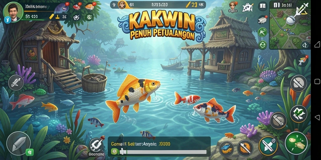 Tangkapan ikan yang menakjubkan dalam gameplay KAKWIN.