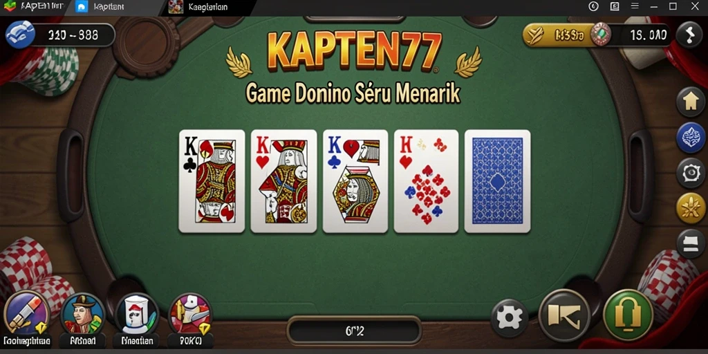 Screenshot KAPTEN77 menampilkan gameplay seru dalam permainan Domino.