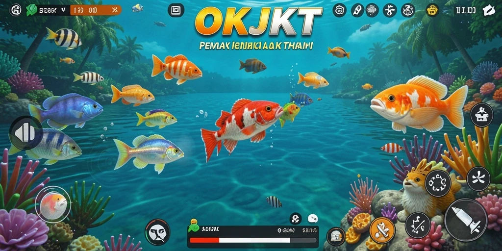 Tampilan gameplay seru dari game Tembak Ikan OKJKT.