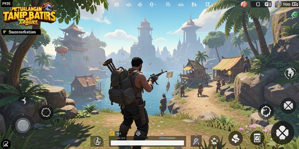 Tampilan gameplay <strong>PK95</strong> yang memperlihatkan dunia terbuka yang luas.
