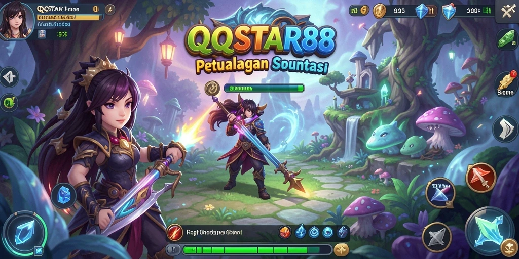 Tampilan pemainan seru dalam QQSTAR88, menjelajahi dunia fantasi.