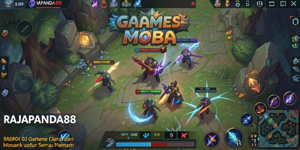Tangkapan layar seru dari gameplay MOBA RAJAPANDA88.
