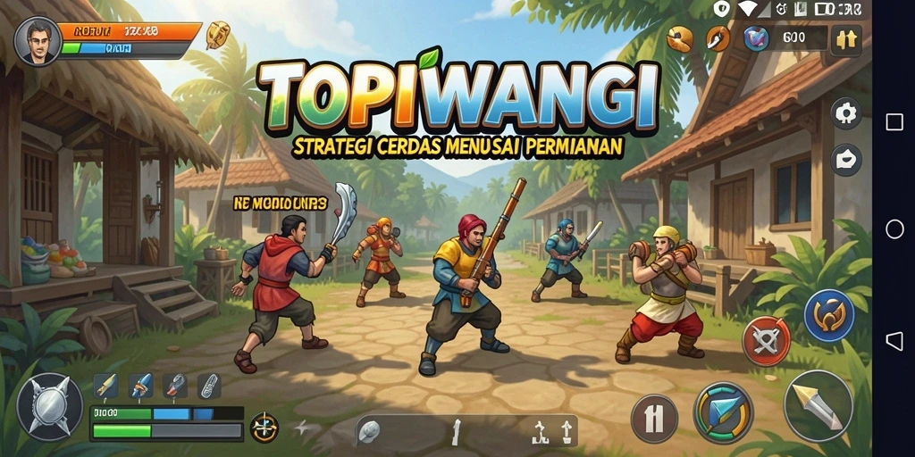 Tampilan gameplay intens dari TOPIWANGI yang menampilkan pertempuran strategi.