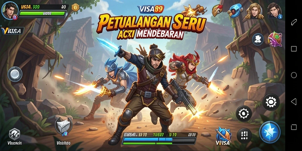 Screenshot utama gameplay seru dari VISA89 yang menunjukkan aksi mendebarkan.