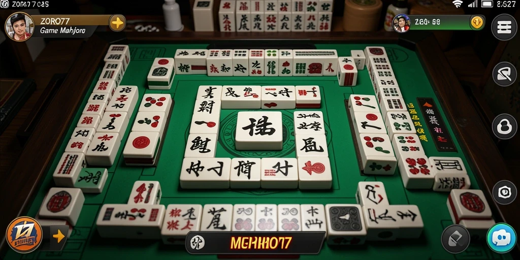 Screenshot gameplay ZORO77 menampilkan keseruan bermain Mahjong.